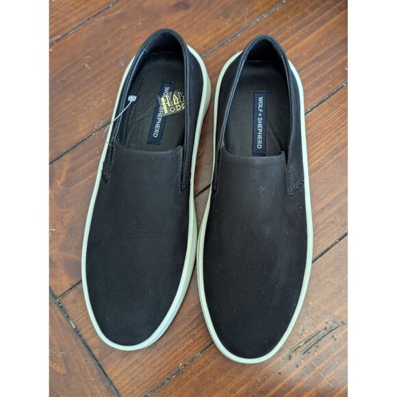 Wolf & Shepherd Womens Black Slip-On Sneakers EU 38 / US 7.0W Leather Upper & Ru - Picture 1 of 7